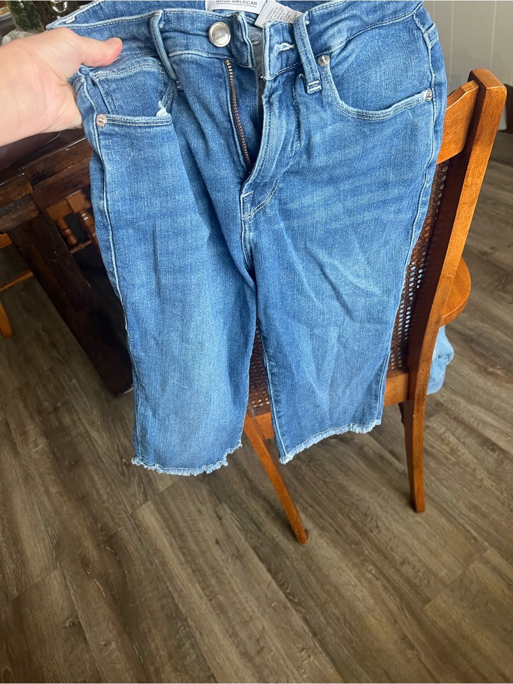 Good American Light Blue Denim Shorts